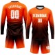 Custom Orange White-Brown Sublimation Long Sleeve Fade Fashion Soccer Uniform Jersey Custom Orange White-Brown Sublimation Long Sleeve Fade Fashion Soccer Uniform Jersey