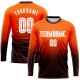 Custom Orange White-Brown Sublimation Long Sleeve Fade Fashion Soccer Uniform Jersey Custom Orange White-Brown Sublimation Long Sleeve Fade Fashion Soccer Uniform Jersey