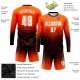 Custom Orange White-Brown Sublimation Long Sleeve Fade Fashion Soccer Uniform Jersey Custom Orange White-Brown Sublimation Long Sleeve Fade Fashion Soccer Uniform Jersey