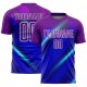 Custom Royal Purple-White Lines Sublimation Soccer Uniform Jersey Custom Royal Purple-White Lines Sublimation Soccer Uniform Jersey