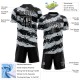 Custom Black Light Gray-White Splash Sublimation Soccer Uniform Jersey Custom Black Light Gray-White Splash Sublimation Soccer Uniform Jersey