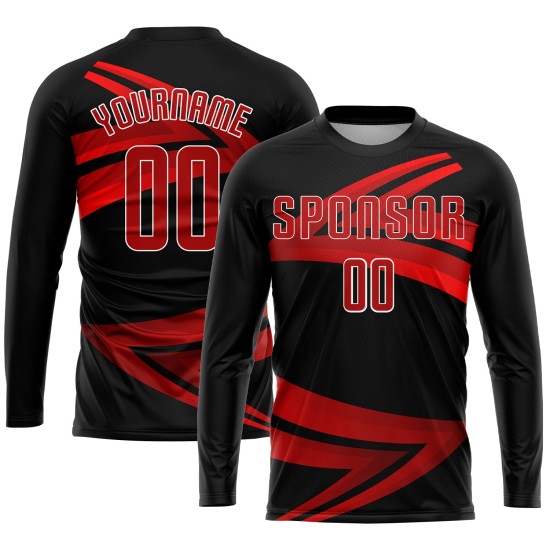 Custom Black Red-White Sublimation Soccer Uniform Jersey Custom Black Red-White Sublimation Soccer Uniform Jersey