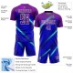 Custom Royal Purple-White Lines Sublimation Soccer Uniform Jersey Custom Royal Purple-White Lines Sublimation Soccer Uniform Jersey